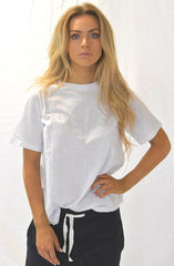 Amethyst Split Back Tee - White by Nude Lucy - Picpoket