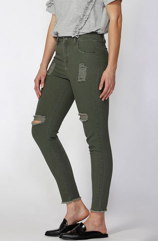 Angus Ripped Jeans - Sage