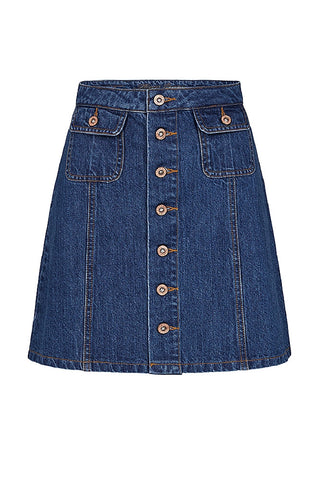 Ellie - Mid Indigo Denim Skirt