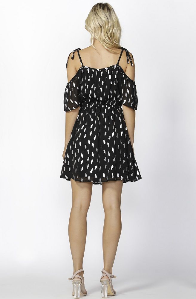 Feather Foil Dress by SASS - Picpoket