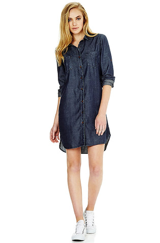 Hannah - Dark Indigo Shirtdress