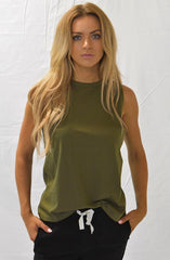 Marty Muscle Tank - Khaki by Nude Lucy - Picpoket