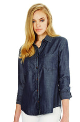 Anya Dark Indigo Oversized Shirt by Mavi - Picpoket