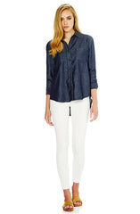 Anya Dark Indigo Oversized Shirt by Mavi - Picpoket