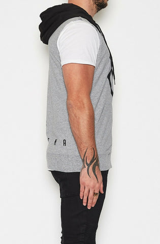 Destruction Zip Sleeveless Hoodie