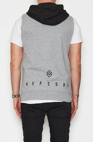 Destruction Zip Sleeveless Hoodie