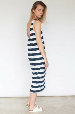 Jette Scooped Back Midi Dress - Stripe