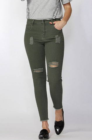 Angus Ripped Jeans - Sage