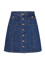 Ellie - Mid Indigo Denim Skirt by Mavi - Picpoket