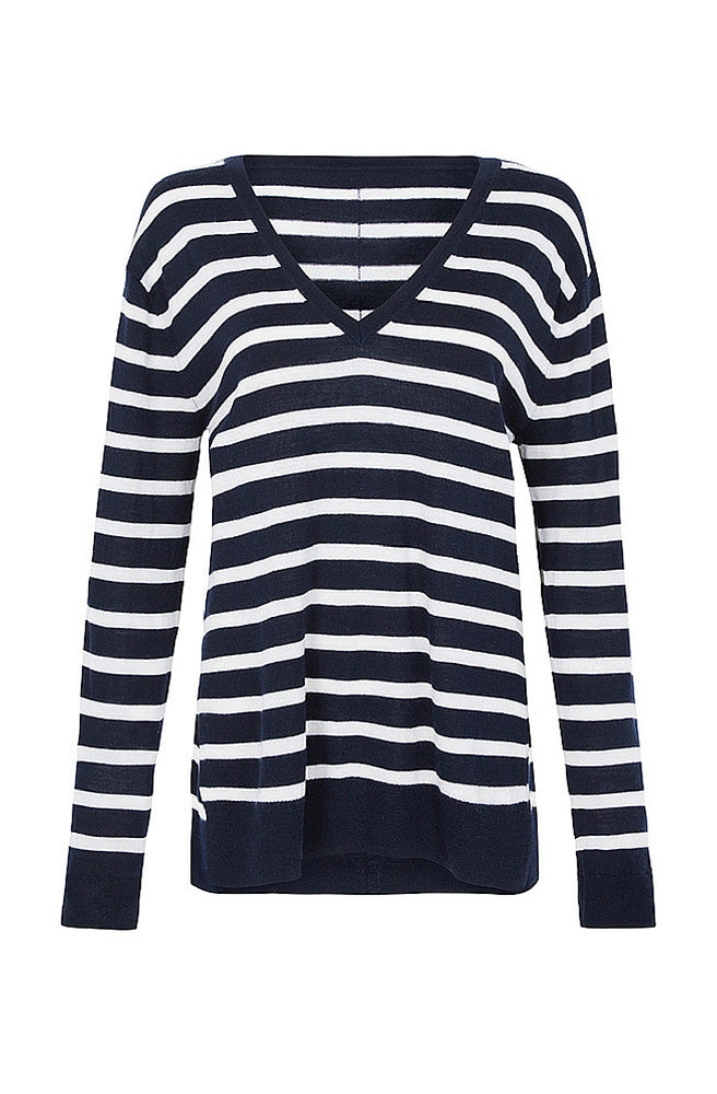 Maya - Ink Winter White Stripe Top by Mavi - Picpoket