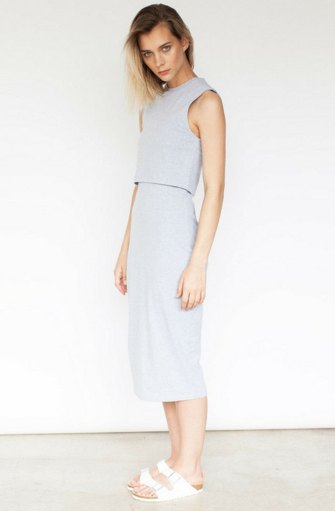 Elke Layered Midi Dress - Grey Marle by Nude Lucy - Picpoket