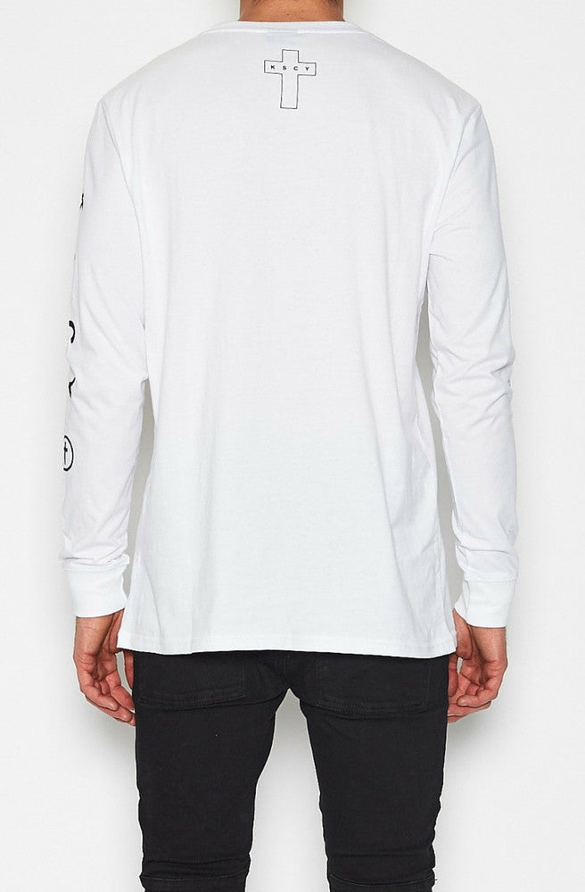 Testify Long Sleeve T-shirt - White by KSCY - Picpoket